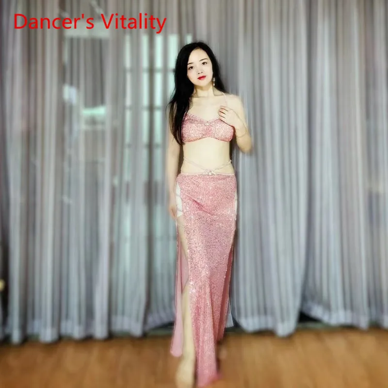 Костюм для танца живота новый комплект изысканные хрустальные бусины покрытие