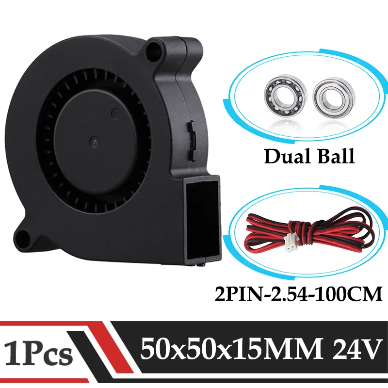 Gdstime 24v Impressora 3d 50x50x15 mm dc Ventilador de Refrigeração 50 mm x 15 mm Duplo Rolamento de Esferas Metro Fio sem Escova Radiador 5015 Peças