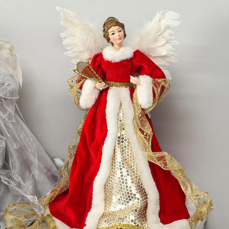 

Angel Doll Toy Figurine Christmas Ornaments Crafts with Wing Home Natal Decorations Festive Birthday Gift for Kids Decor Noel