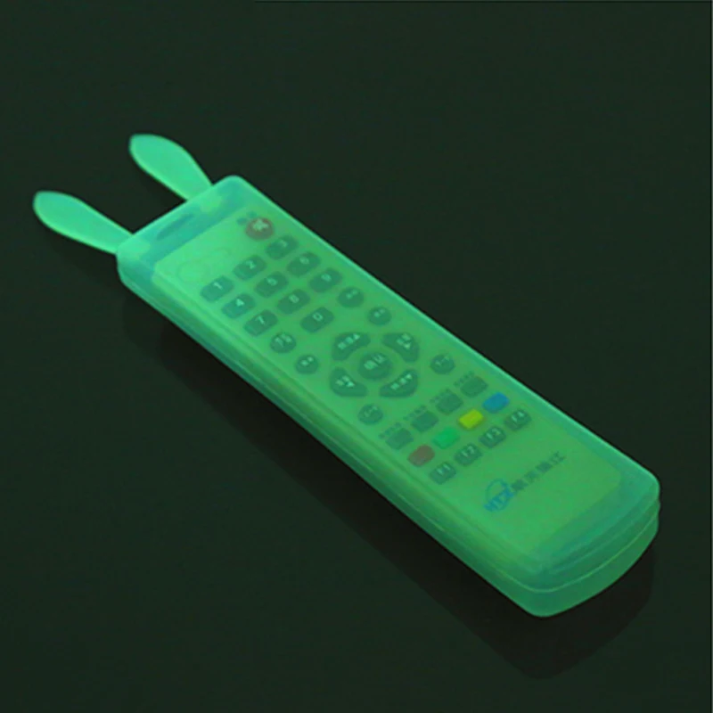 

Silicone Rabbit Ear Remote Control Cover Air Conditioning Dust Protect Storage Bag Luminous Transparent TV Remote Control Case