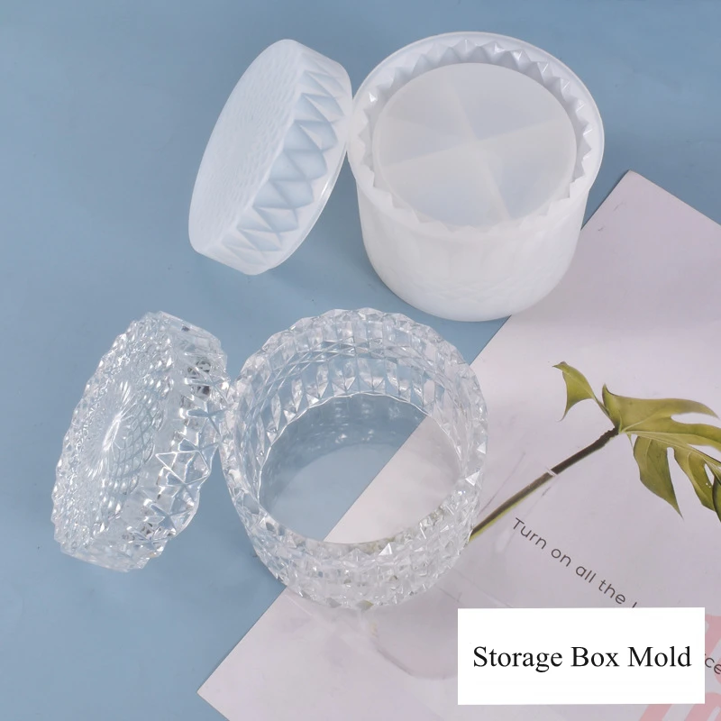

Crystal Irregular Cylinder Silicone Mold Jewelry Storage Box Resin Molds DIY Table Organizer Candy Box Making Mould