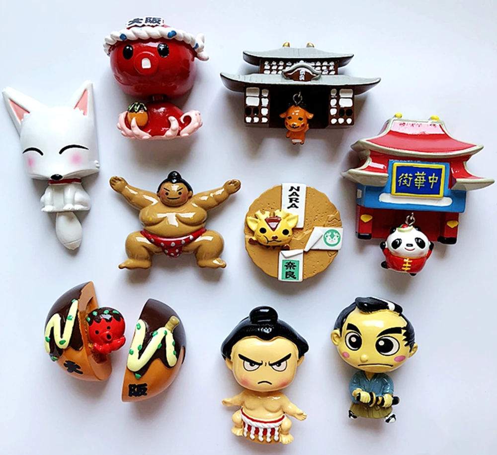 Новинка японские сумо Самурайские Осаки осьминог 3D полимерные магниты на