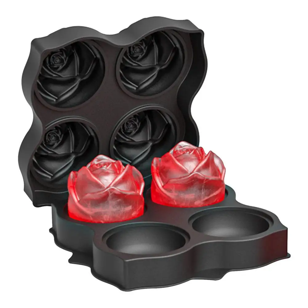 

Поднос для кубиков льда в форме 3D розы, форма для домашних охлажденных напитков «сделай сам», устройство для изготовления холодных ледяных ...