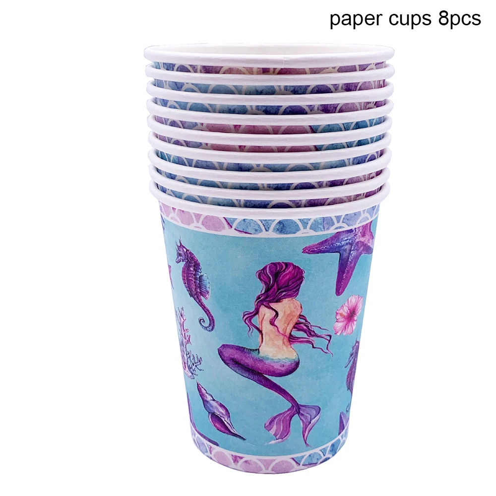 Маленькая Русалка День рождения украшения Дети 1st Одноразовые Партии Посуда