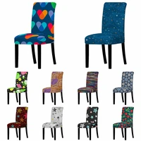 colorful geometric stars dots stretch chair cover elastic seat chair cases strawberry seat slipcovers banquet home decoration