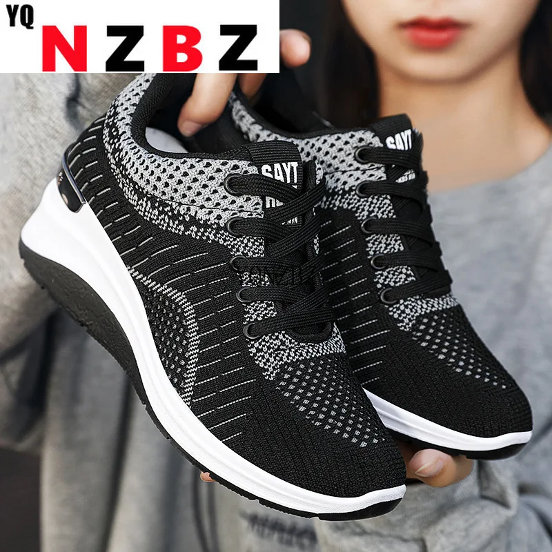 

2022 NEW shoes women's autumn NEW shoes wholesale inside high tide shoes breathable thick sole sports shoes women