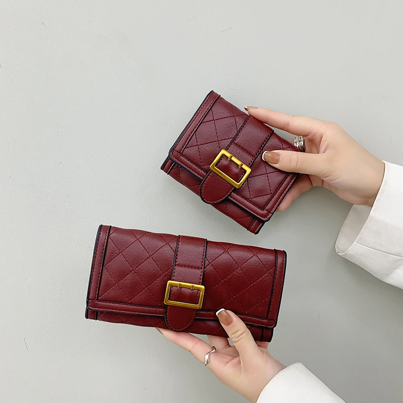 

Short Long Leather Women's Wallets Noble Luxury Ladies Hasp Handbag Money Bag Pouch Design Purse Fashion Card Holder Clutch New