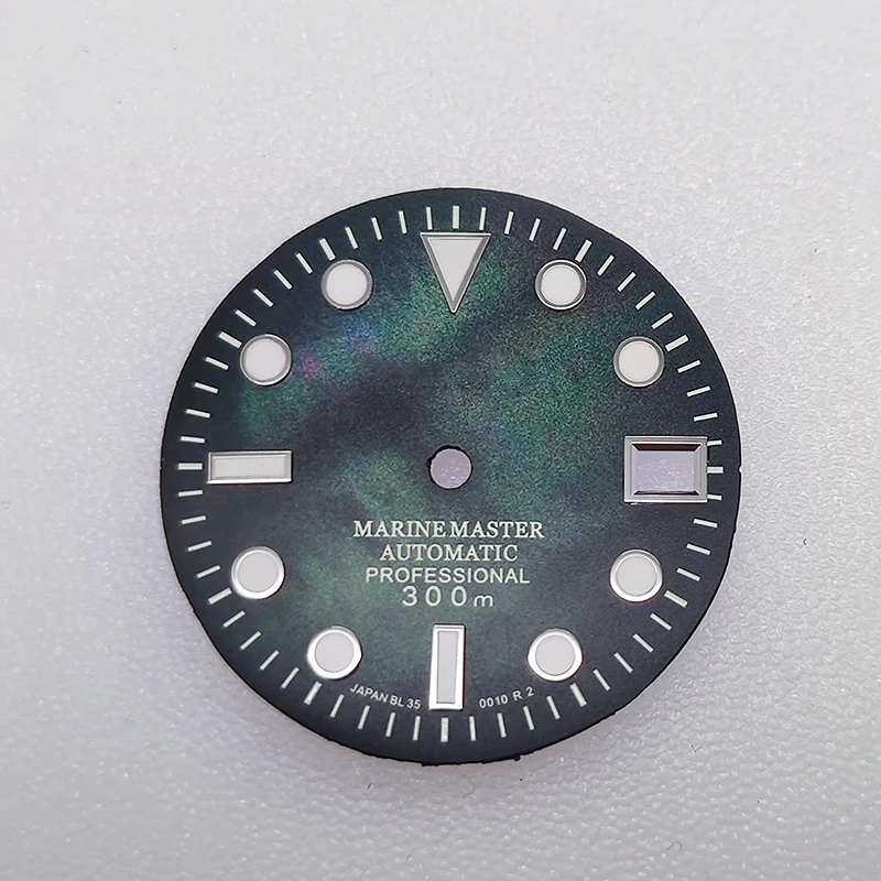 

Аксессуары для часов 28,5 мм, циферблат для часов NH35, зеленый светящийся циферблат для SKX007 NH35, автоматический механизм NH35, чехол для часов с ло...