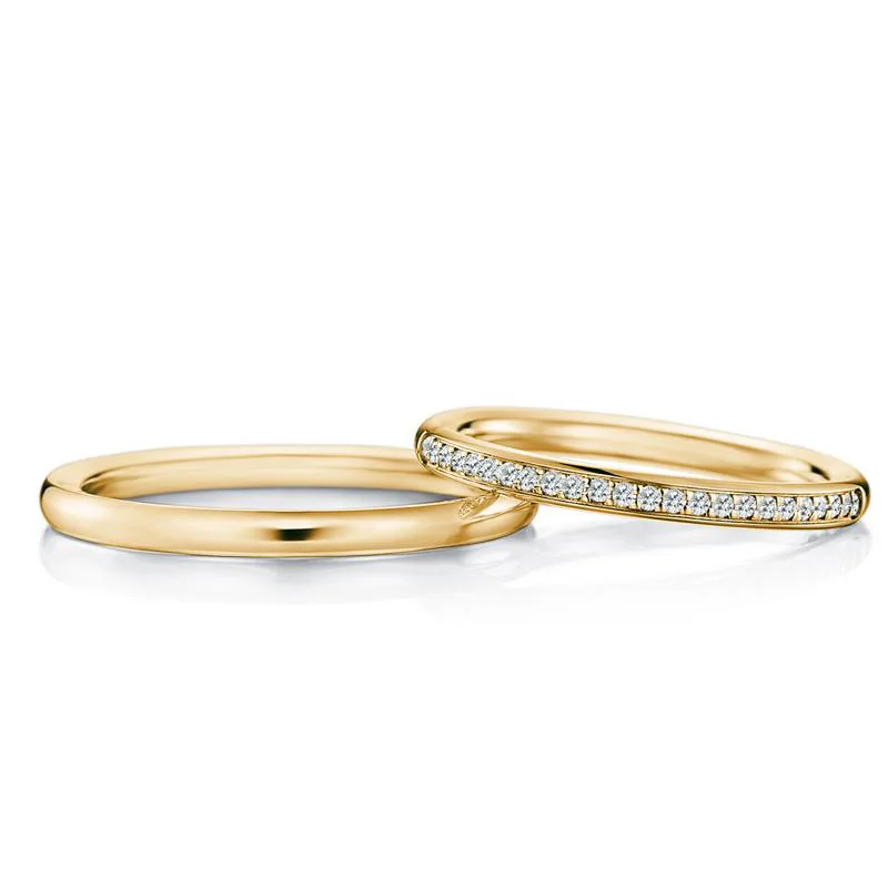 Классические кольца вечность с бриллиантами 18 К настоящие твердые золотые