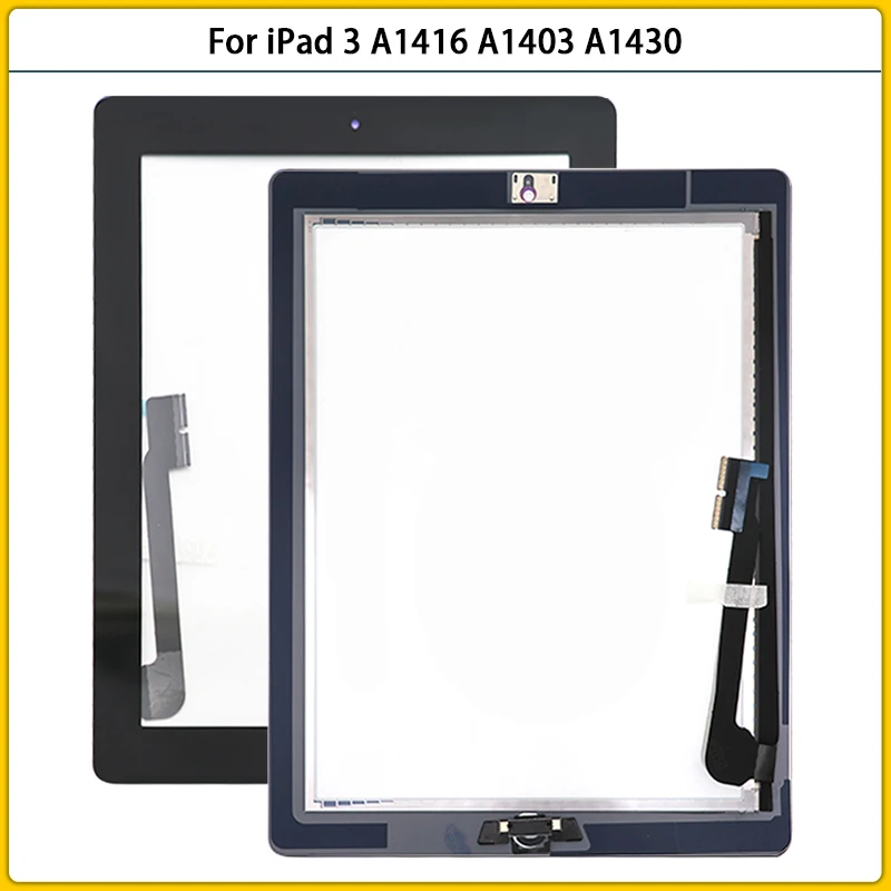 

New 9.7" For iPad 3 A1416 A1403 A1430 Touch Screen Panel Digitizer Sensor LCD Front Glass For iPad 3 Touchscreen Button Replace