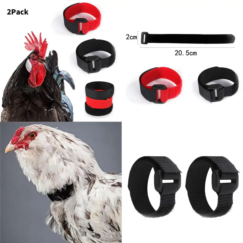 

2pcs No Crow Rooster Collar, Chicken Collar Noise Free Anti-Hook Neckband Collars