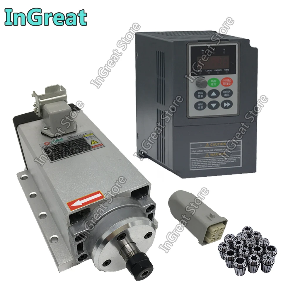 Двигатель шпинделя 220 кВт 24000 в с воздушным охлаждением об/мин и 1ph до 3ph Инвертор VFD