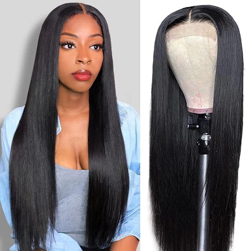 

Alipretty HD Transparent 5x5 Lace Closure Kinky Straight Brazilian Remy Human Hair Wigs Pre Plucked Bleached Knot Wigs For Women
