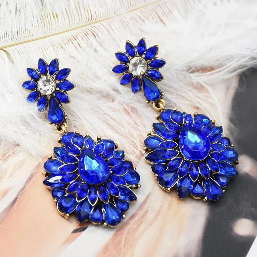 Роскошные ювелирные изделия Висячие серьги в форме капли воды Многослойные