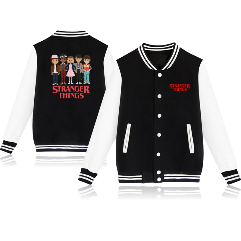 Stranger Things Print Girls Boys Jackets Baby Winter Girl Coat Toddler Kids Baseball Jacket Outwear Windproof Children Clothes | Детская
