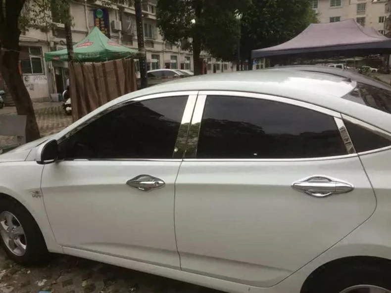 Нержавеющая сталь окна автомобиля Планки для hyundai accent 2011 2012 2013 2014 2015 2016 2017 solaris Verna |