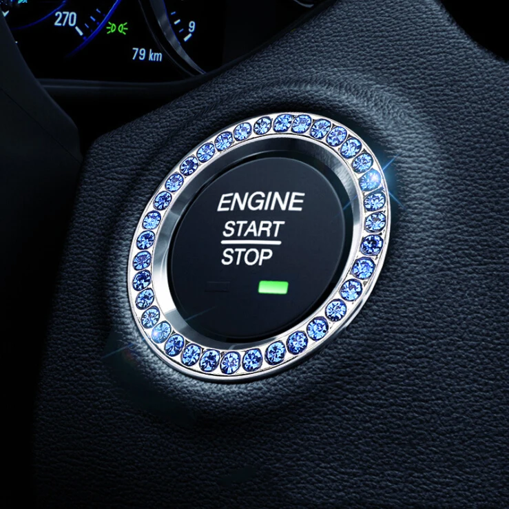 Кристальный стикер для кнопки запуска и остановки двигателя с одним ключом для автомобиля Hyundai IONIQ Creta Tucson i10 i20 i30 ix35 i40 ix55 Santa