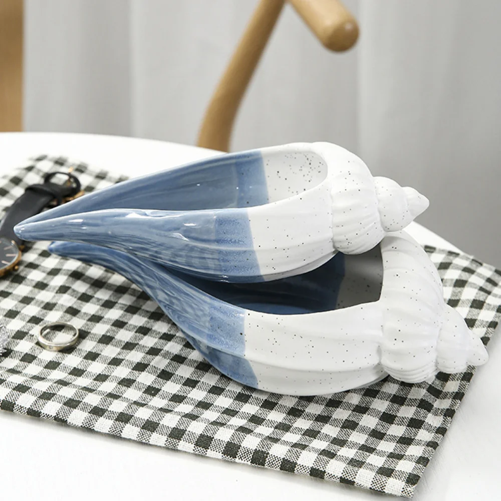 

1Pc Ceramic Conch Shaped Storage Tray Nordic Fashion Key Holder Home Decor