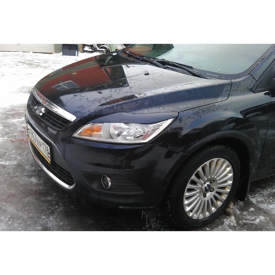 Для Форд Фокус 2 накладки на фары ресницы реснички брови фонари свет пластик 2008 2009