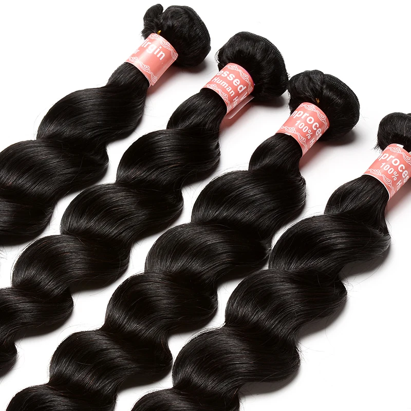 Бразильский Волосы Remy свободная волна натуральные кудрявые пучки волос
