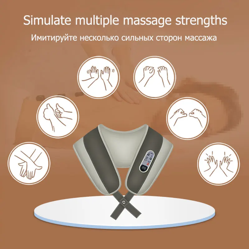 

Electrical Neck And Back Shiatsu Massager Multifunctional Neck Back Waist Massage Shawl Infrared Heated Knead Car/Home Massager