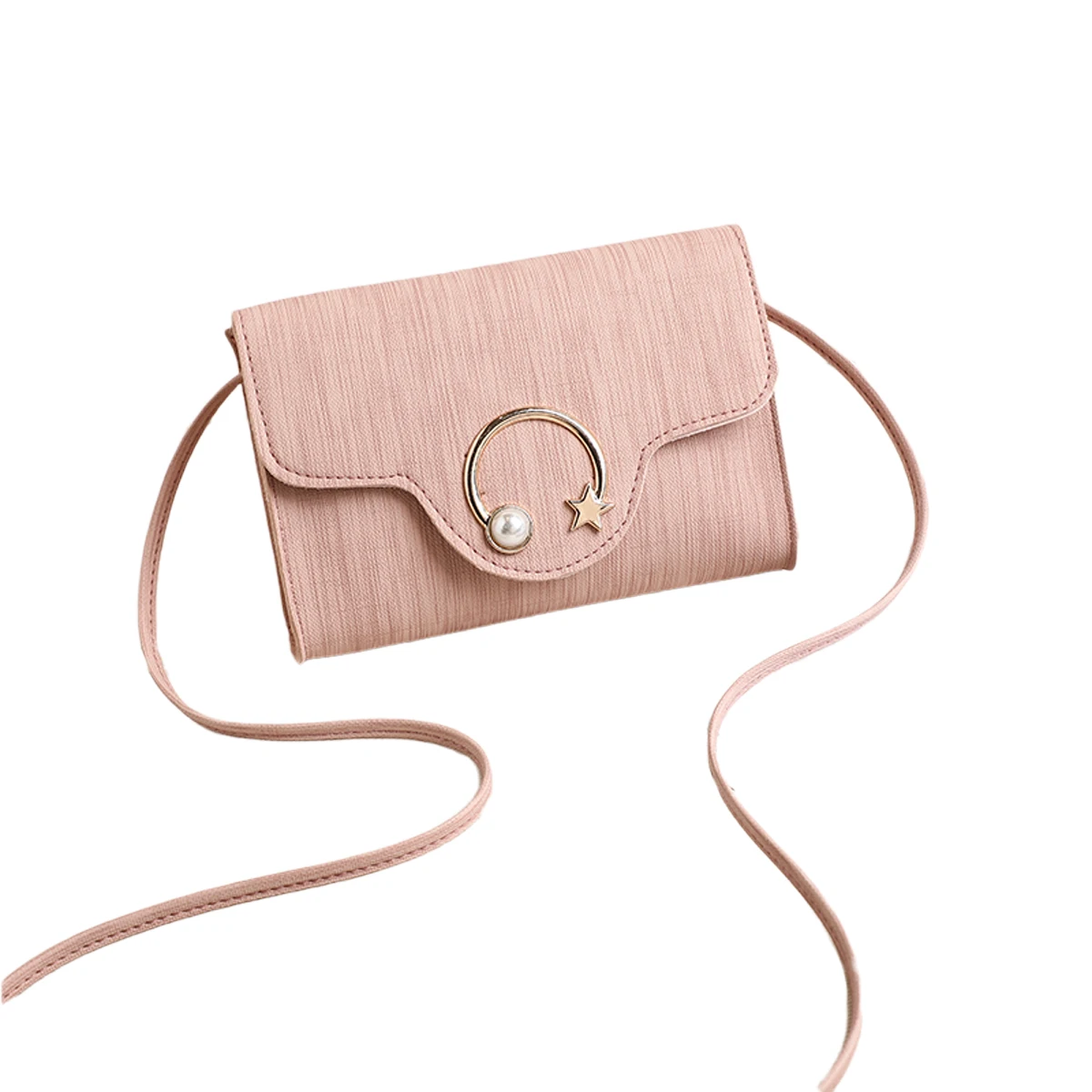 Женская однотонная маленькая квадратная сумка в Корейском стиле украшенная