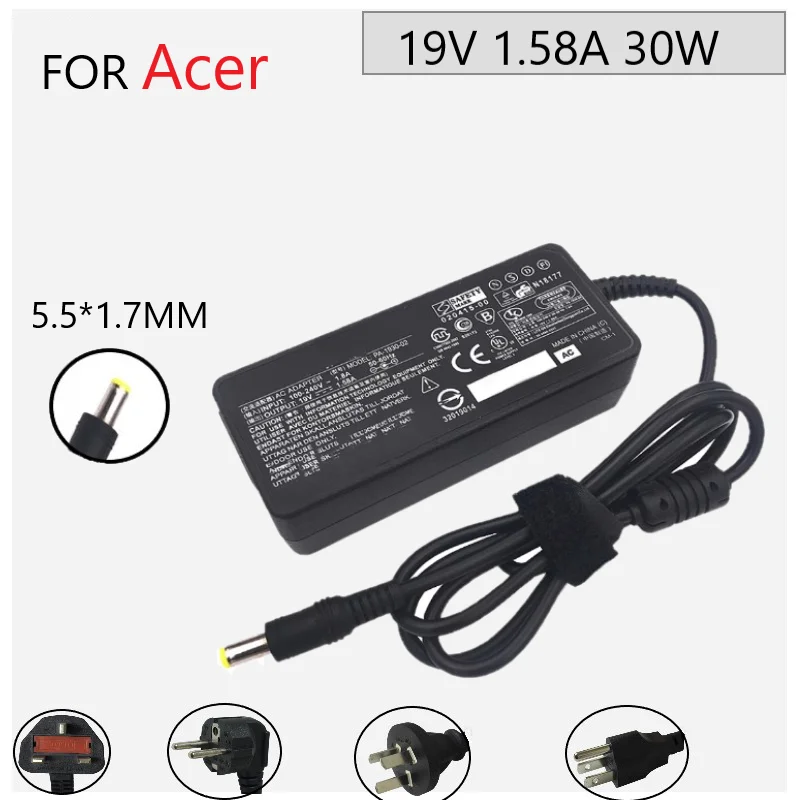 

30W 19V 1.58A AC Adapter 5.5*1.7mm Charger Power Supply FOR-Acer Aspire Laptop Notepads Power Supply Charger Adapter