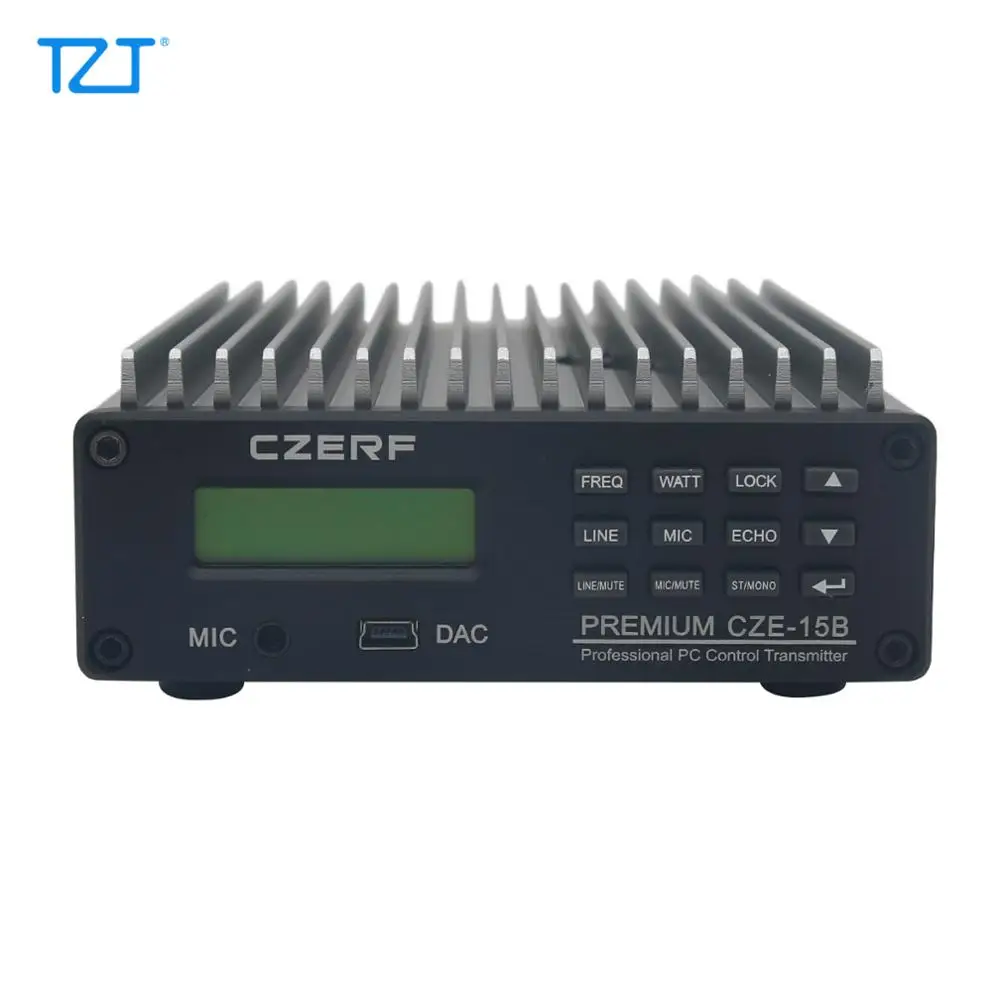 

TZT CZE-15B FM Transmitter PC Control Broadcast Radio Station with Power Adapter Antenna