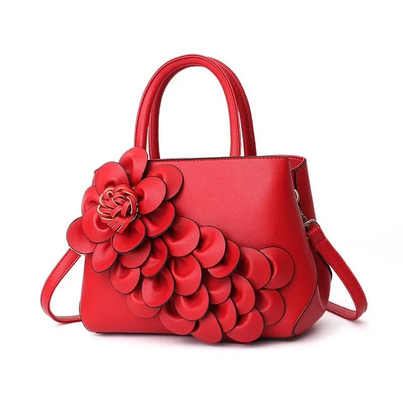 

Leather Bag Women's New Shoulder Messenger Flower Handbag Women's Shoulder Bag