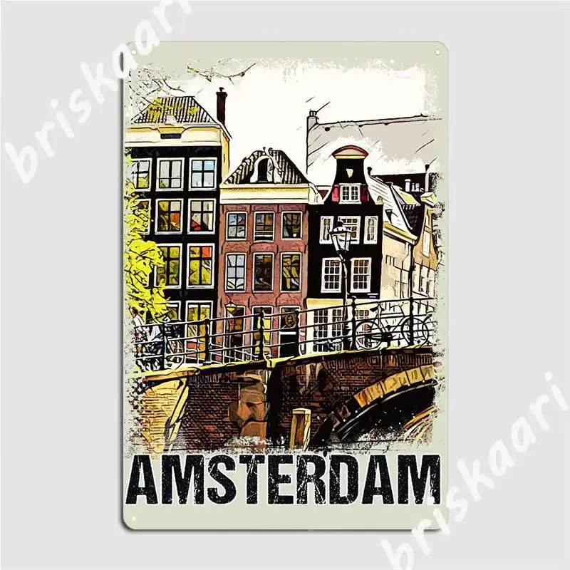 

Amsterdam City Streets Metal Sign Cinema Living Room Home Garage Decoration Create Tin Sign Poster