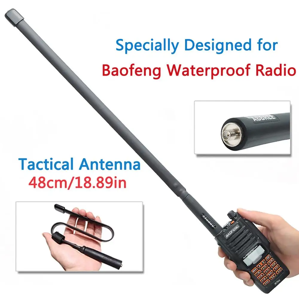 SMA-Female Двухдиапазонная 144/430Mhz Складная тактическая антенна CS для Baofeng UV-9R Plus GT3WP PLUS UV9R рация