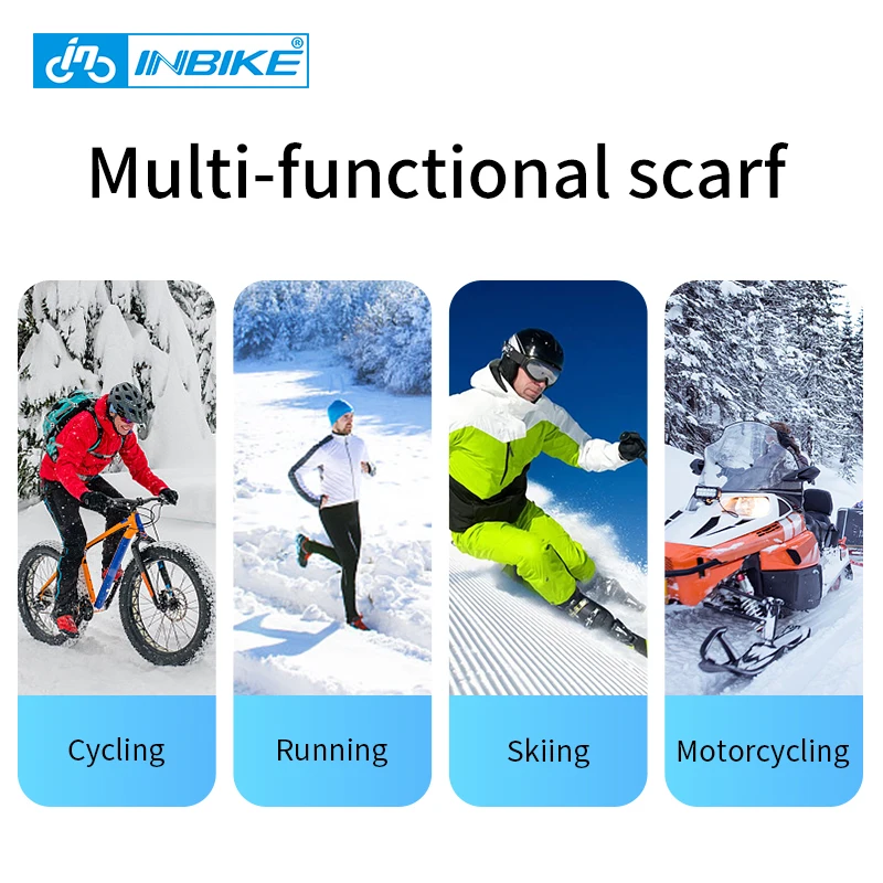 INBIKE маска для лица для велоспорта зимняя ветрозащитная флисовая Лыжная Спортивная маска для бега теплый шарф для шеи Балаклава Мужская дышащая велосипедная маска