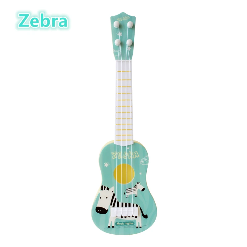 36cm Zebra 39 см/44 см мини-укулеле игрушечная гитара Детские Классические игрушки Симпатичные Хлопушка образовательные игрушки развитие детей подарок на день рождения - Цвет: 36cm Zebra