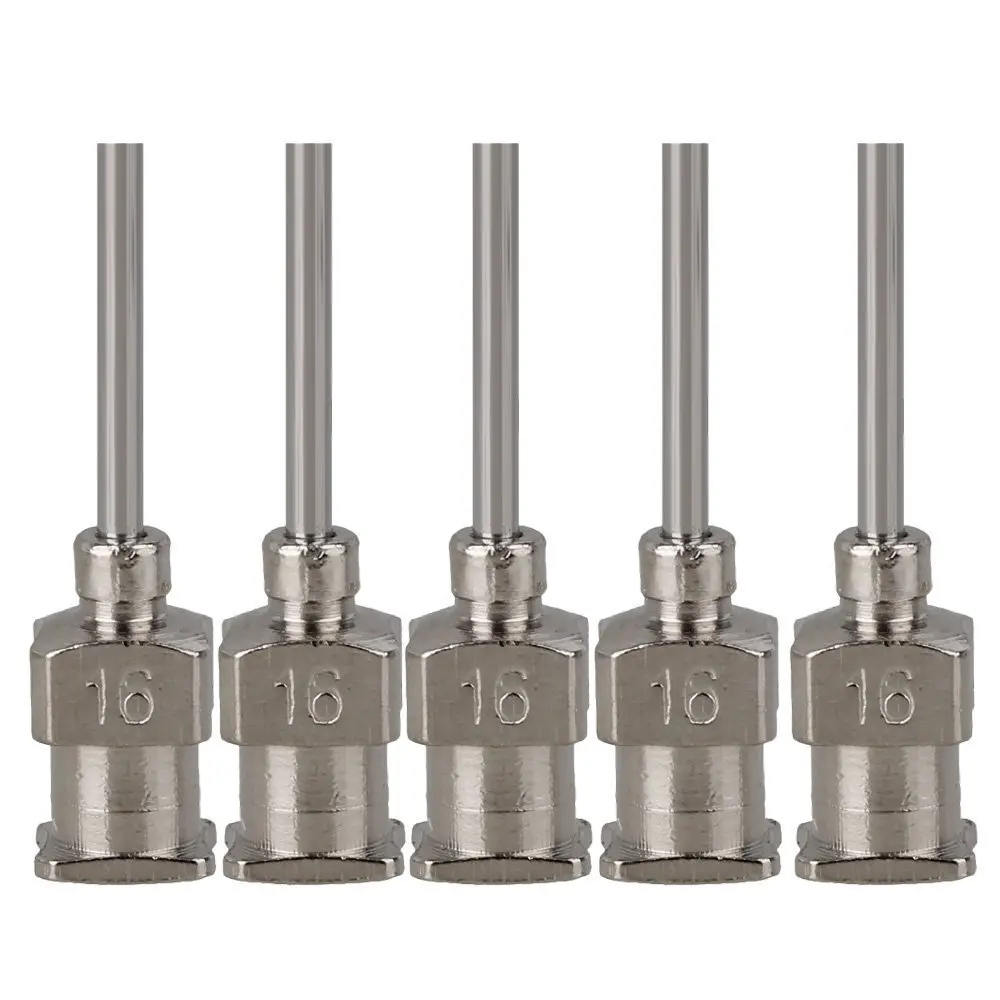 

12 pieces 1/2 Inch 16Ga Stainless Steel Dispensing Syringe Needle Tips Silver