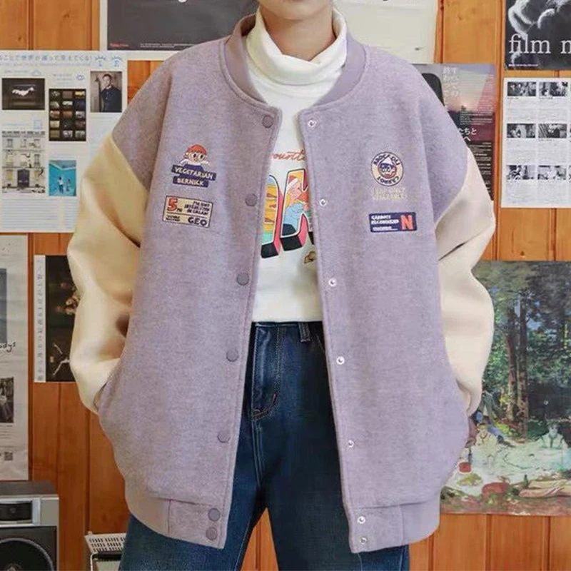 

Vintage Cartoon Preppy Style Jacket Thick Winter Coat for Teens Girls Student New Korean Fashion Loose Casual Women Japan Kawaii