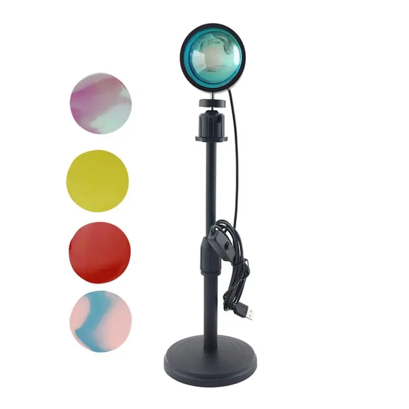 

NEW Remote Control RGB Sunset Projection Lamp Adjustable Rainbow Atmosphere Led Light For Home Bedroom Shop Wall Decoration
