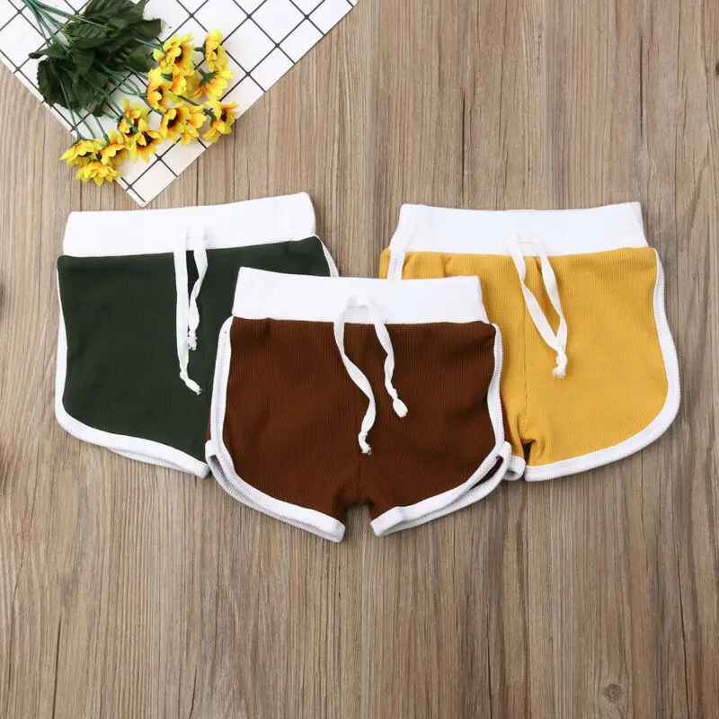 Шорты трикотажные однотонные для мальчиков и девочек 1 4 лет|Шорты| |