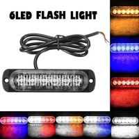 6 led light bar offroad car flash emergency warning strobe flash amber tail waterproof light strip for truck off road vehicles