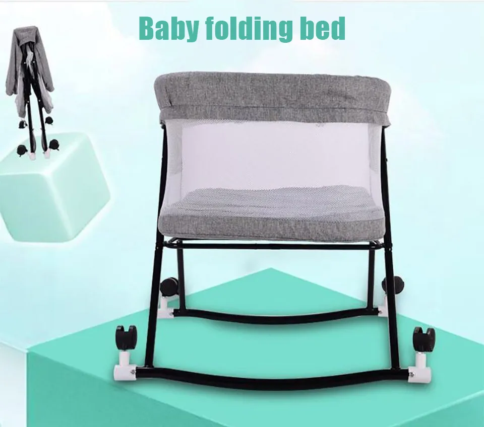 Детская кроватка IMBABY детская кроватка для путешествий Складная портативная удобная кровать-качалка для новорожденных