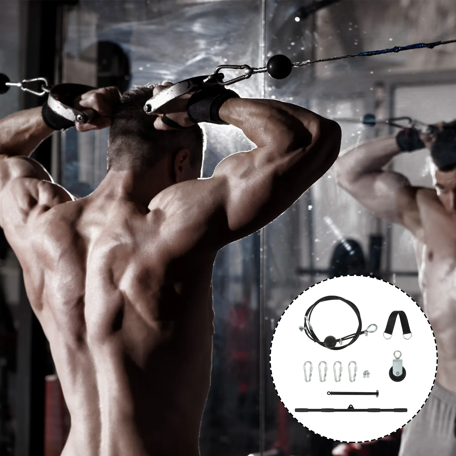 

1 Set Multi-function Fitness Equipment Pulley Cable System DIY Loading Rope