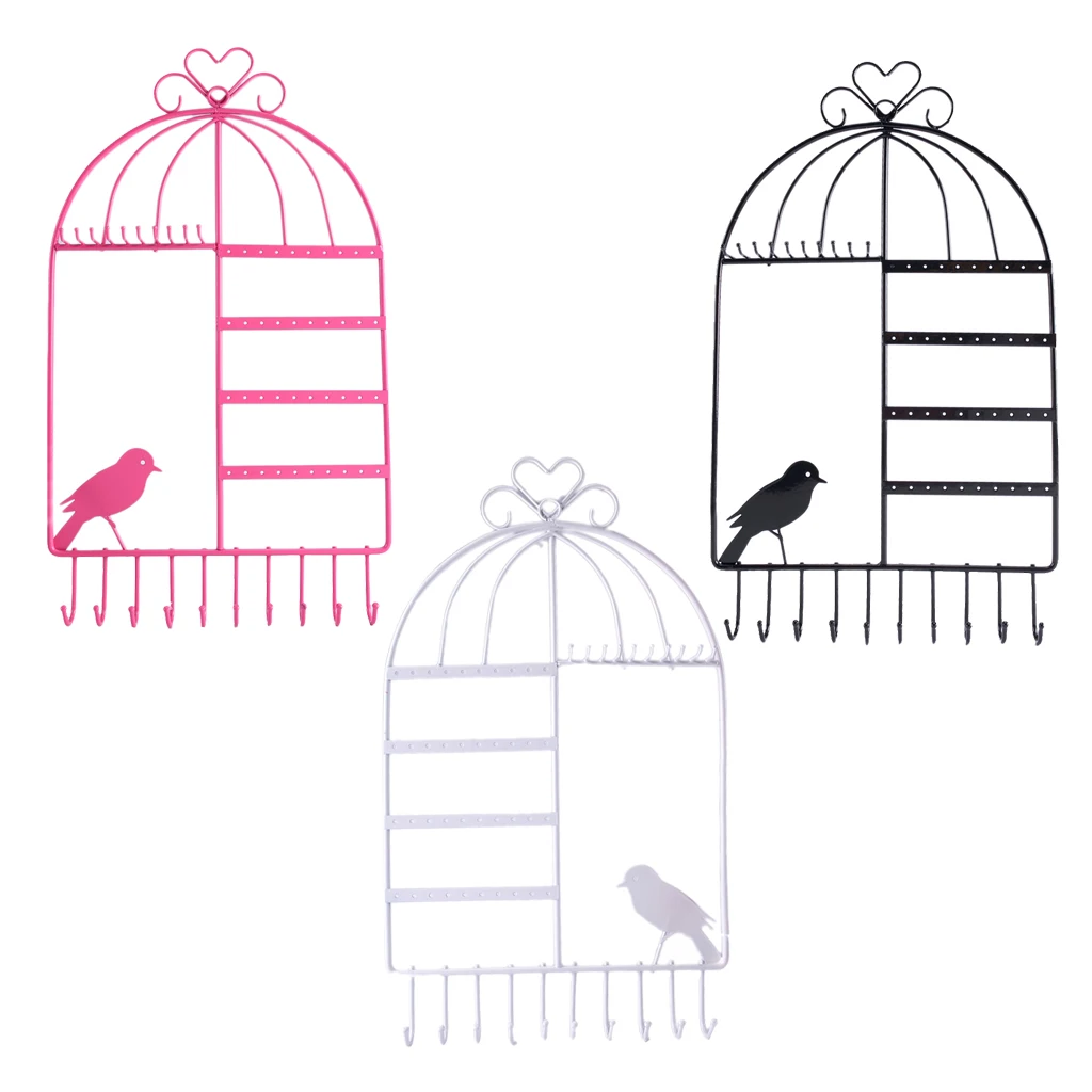 

Vintage Inspired Birdcage Wall Mount Jewelry Organizer Holder Hanging Rack