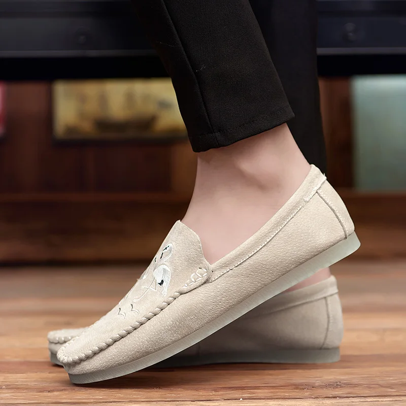 Fashion Style Soft Moccasins Men Loafers High Quality pig Leather Shoes Flats wedding Driving Big size 38-48 w5 | Обувь
