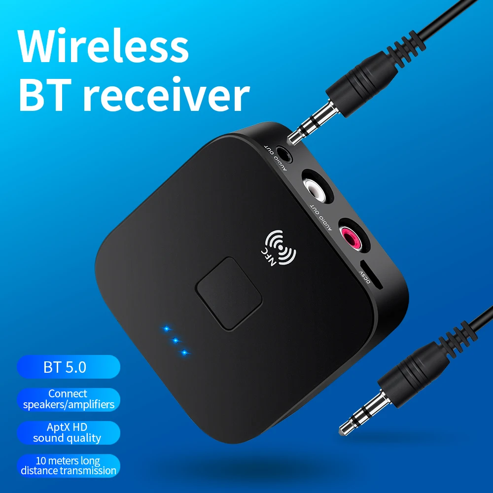 HOCO Bluetooth RCA аудио приемник 5 0 aptX LL 3 мм AUX Jack Музыкальный беспроводной адаптер с
