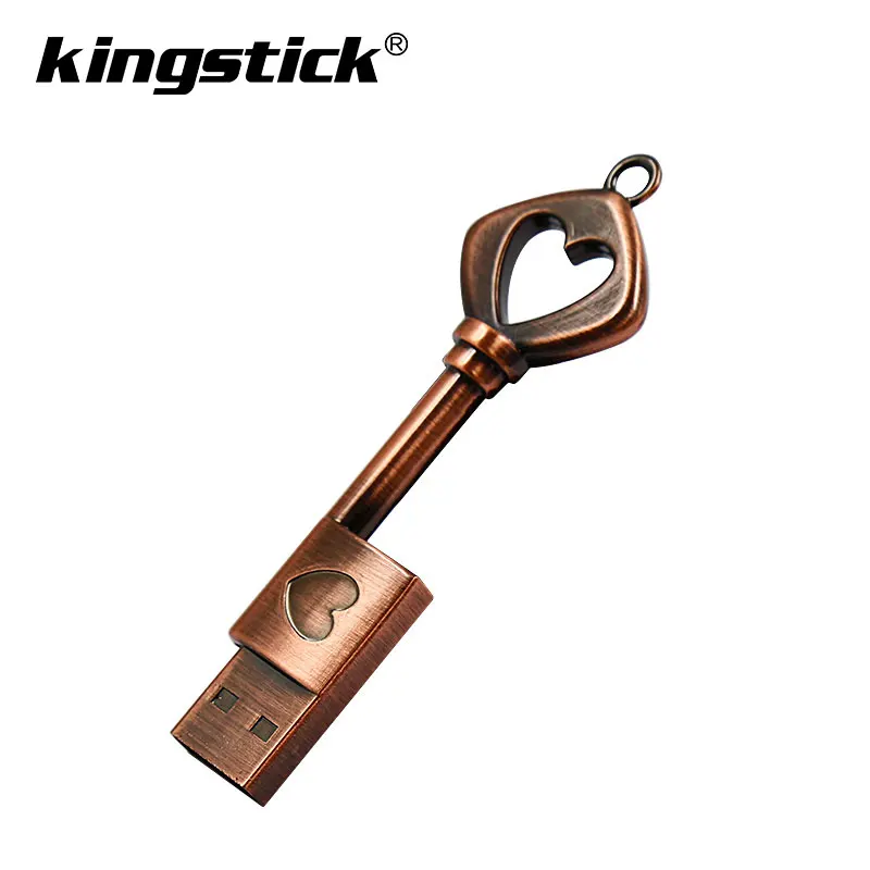 Металлический USB флеш накопитель в форме сердца U диск медный Love Key 4 ГБ 8 16 128 Мб