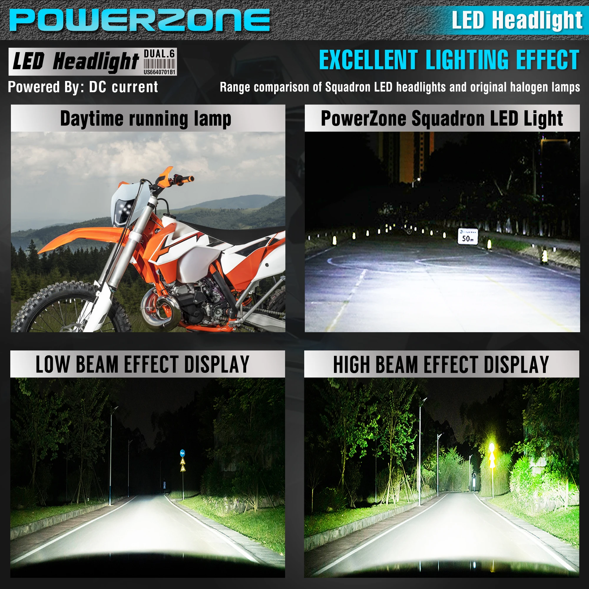 PowerZone мотоцикла светодиодный головной светильник обтекатель Supermoto для KTM SX EXC SXF MX