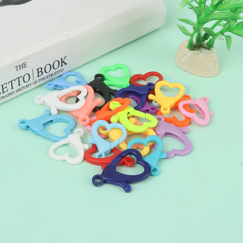 

10 шт., разнообразные длинные пластиковые концевые соединители в форме сердца