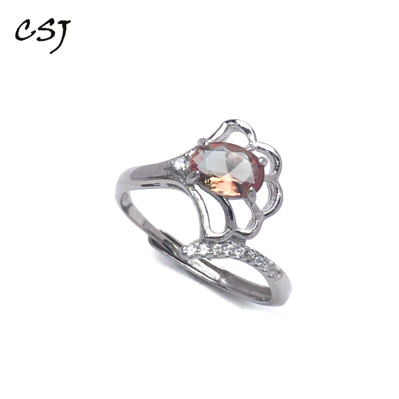 

CSJ New Style Zultanite Ring Sterling 925 Silver Created sultanite Color Change Fine Jewelry Women Party Wedding Gift