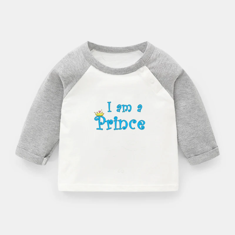 Футболка с длинными рукавами и принтом I'm a prince для мальчиков девочек топы