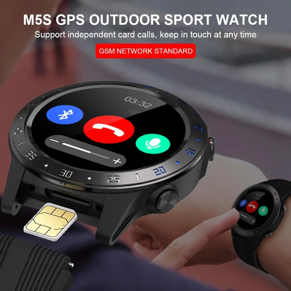 Смарт-часы M5S мужские с GPS пульсометром и барометром | Электроника