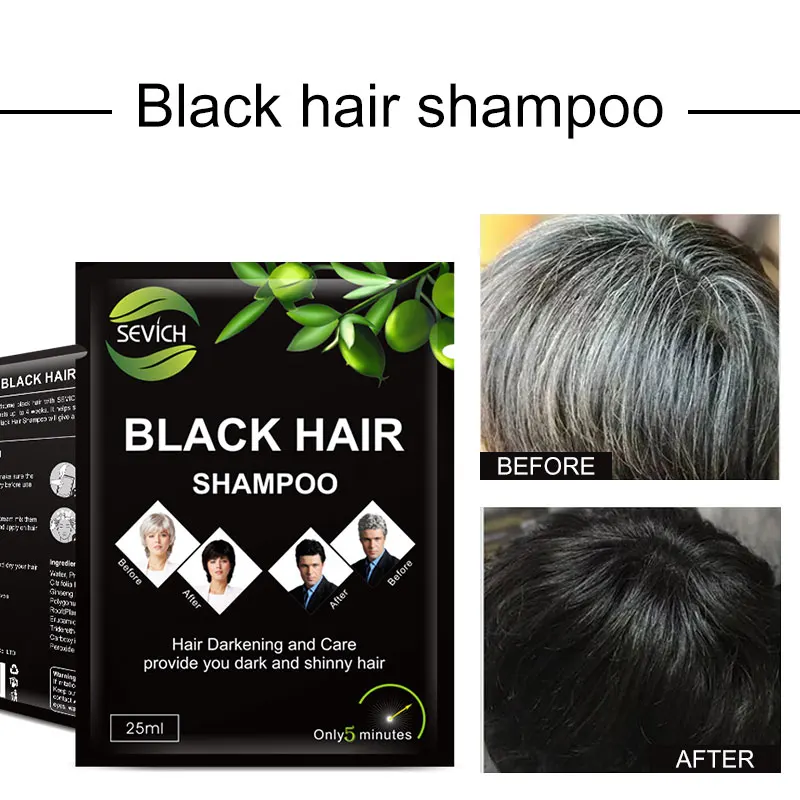 

Sevich 5pcs/lot Hair Color Shampoo Only 15 Minutes Grey Become Color Hair Natural Hair Dye Shampoo For Hair Styling